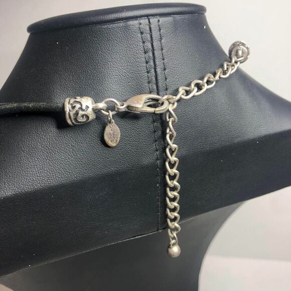 1609 CHICO'S black cord with sliding charms  necklace  16-20" - Picture 2 of 2